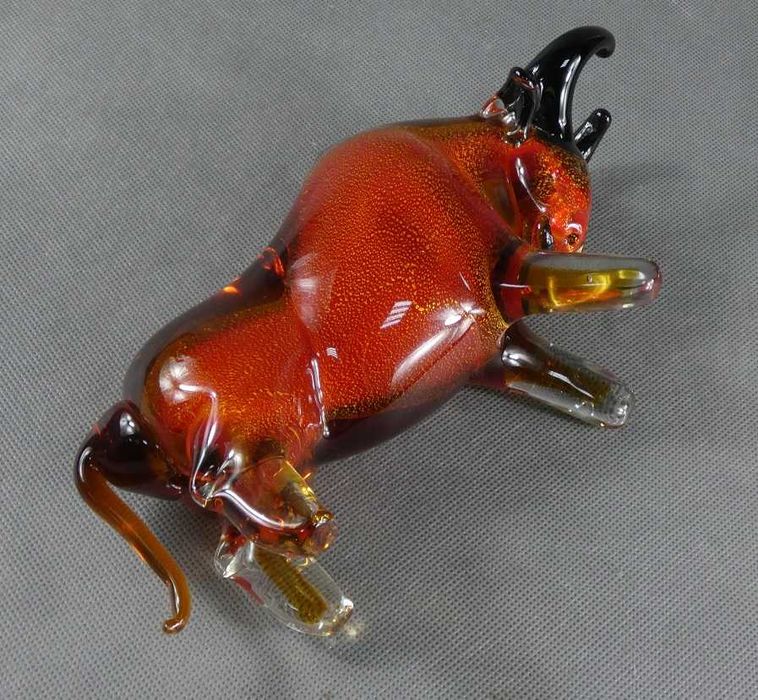 Figura szkło MURANO BYK byczek figurka 26 cm