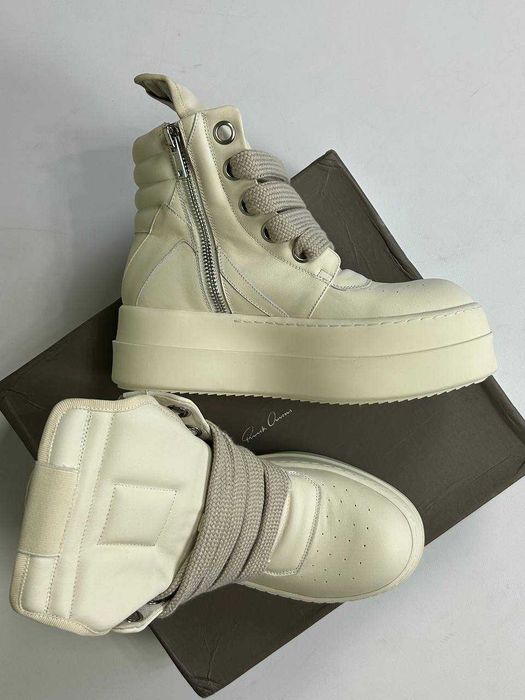 Rick Owens Geobasket double bumper jumbo laces білі кеди кеды белые 43