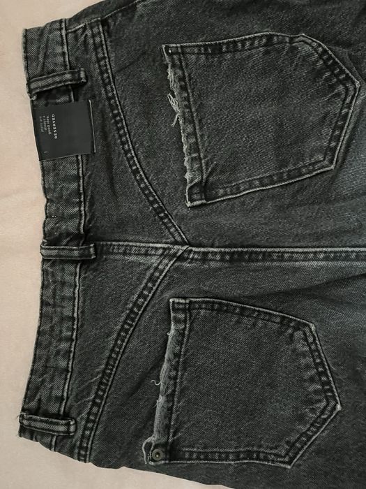 Czarne/szare spodnie typu boyfriend Zara 36/S