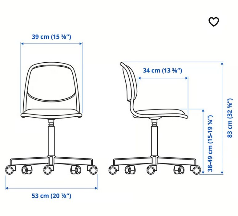 ÖRFJÄLL dziecięce kdzesło biurowe IKEA różowe dla dziewczynki