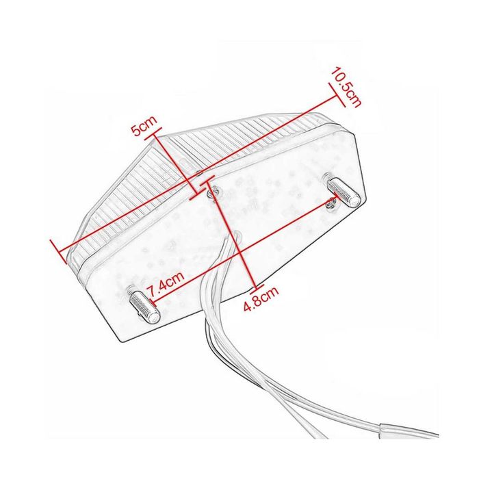 Farolim Traseiro LED para Moto - 11 LED Multifuncional Pisca Integrado