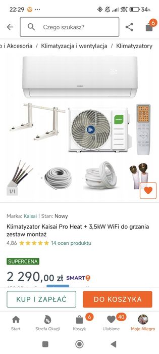 Klimatyzator Kaisai Pro Heat + 3,5kW WiFi