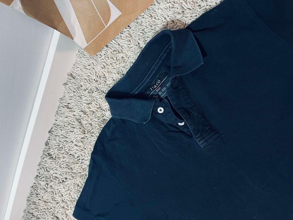 17&co M męski t-shirt czarny polo bluzka letnia