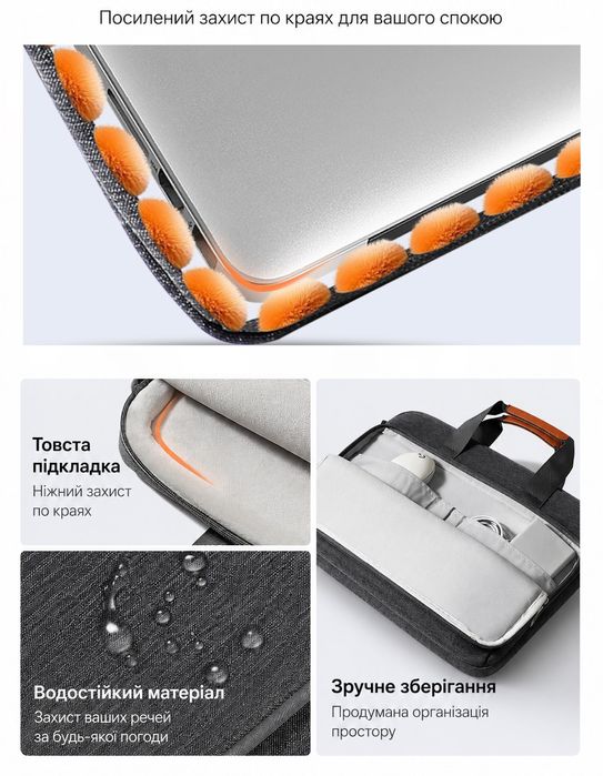 Протиударна/Противоударная сумка для ноутбука макбук MacBook Pro/Air 13/14/15/16/17.3