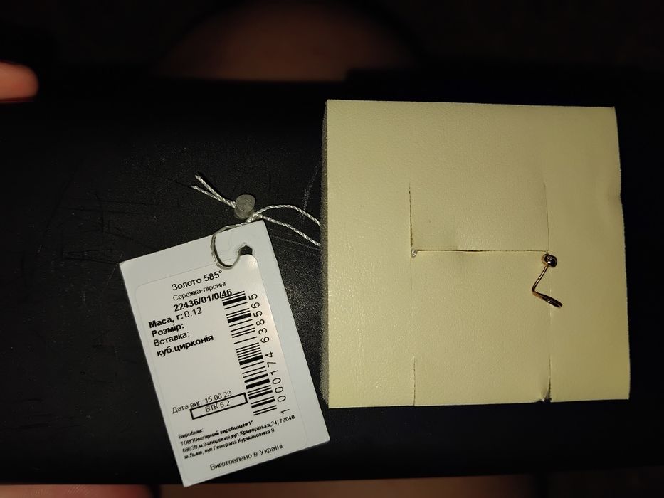 Золота сережка в крило носа