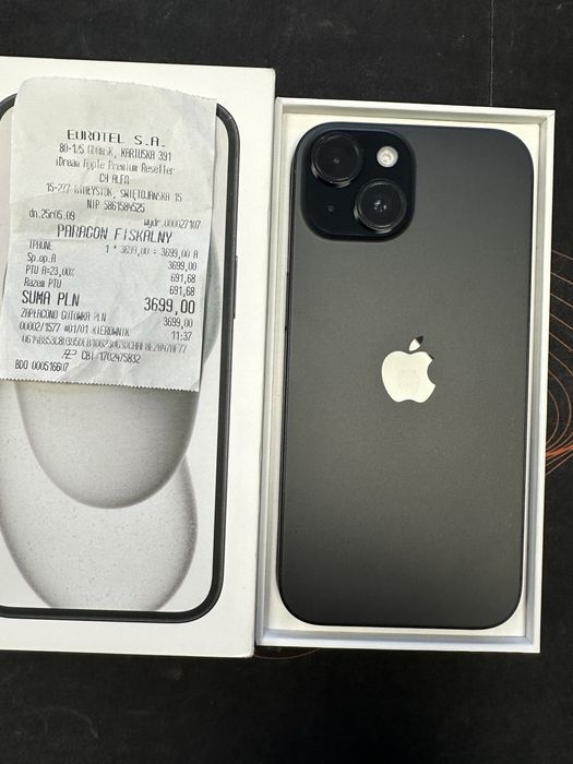 Idealny Iphone 15 256GB Black sklep Centrum Gsm