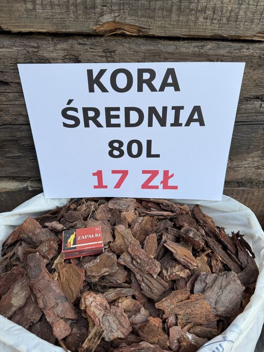 Kora sosnowa 80l Trzy frakcje Drobna Średnia Gruba . Transport