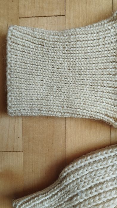 Sweter 100% wełna ecru maślany M L