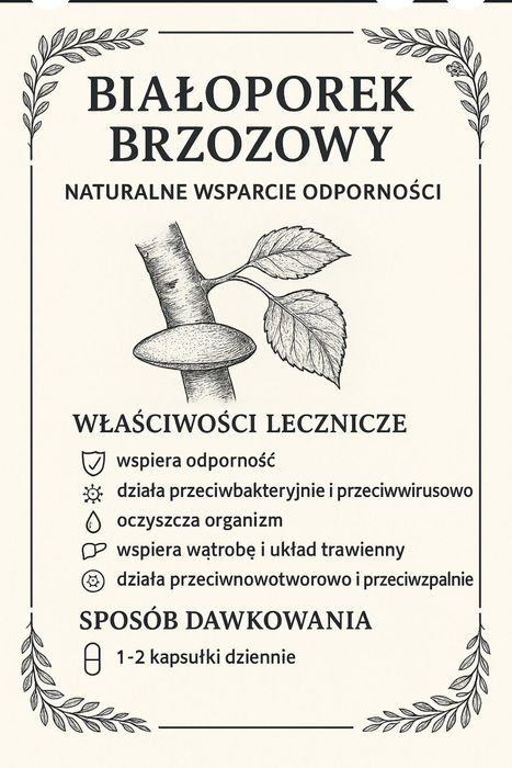 Kapsułki ziołowe z białoporka brzozowego