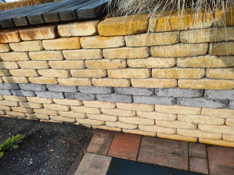 Meble ławki stoliki do samodzielnego montażu cegła bloczek palisada