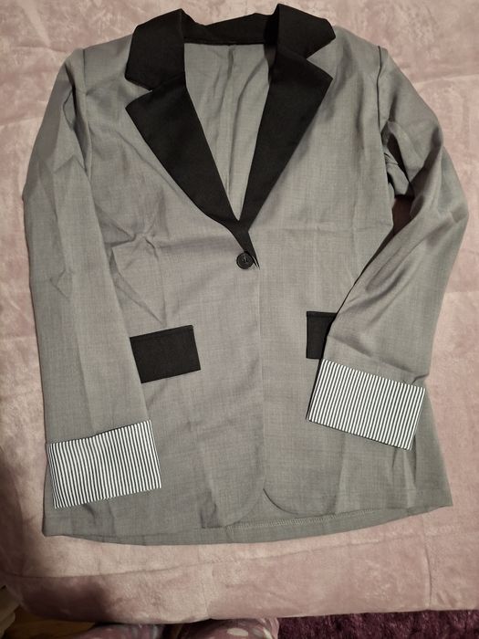 Blazer elegante cinza