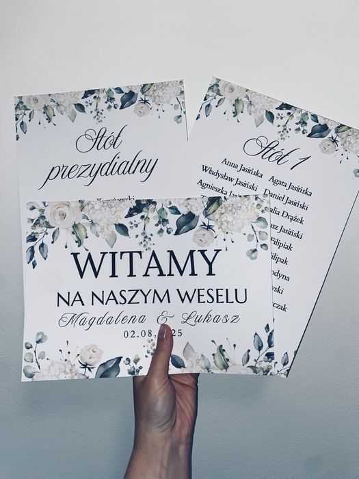 Weselny Plan stołów z grafiką