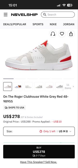 On the Roger Clubhouse White Grey Red 43