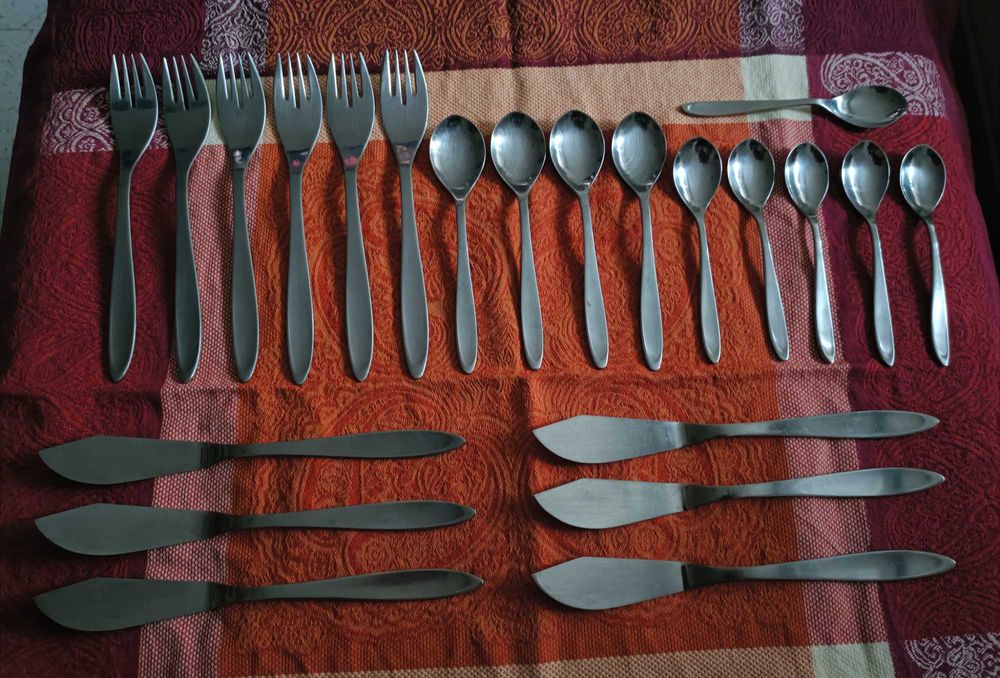 55 Talheres Aço Inox