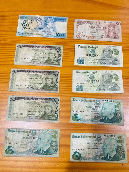 Notas Antigas de Escudos