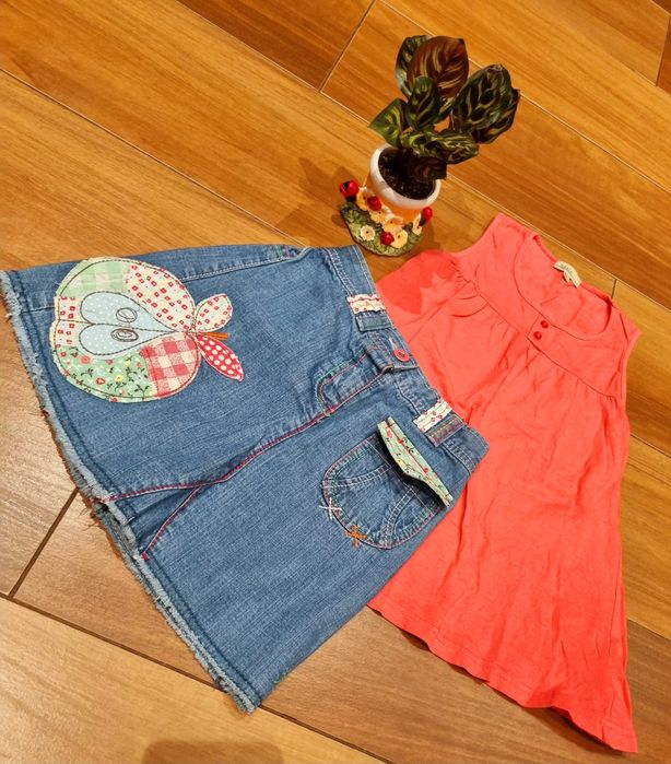 Spódniczka jeansowa R 110 spódnica dżinsowa na gumce aplikacje