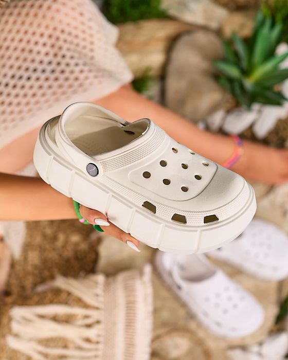 4 KOLORY 36 37 38 klapki 39 40 crocsy ażurowe na grubej podeszwie guma