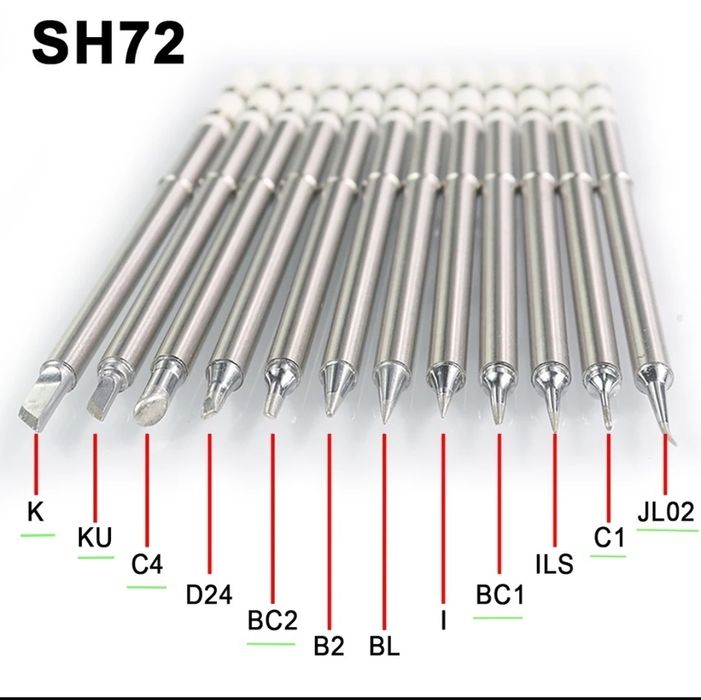 Жало до паяльника SH72, GD300, HS-01, T65: BC1/BC2, C1, C4, K/KU, JL02