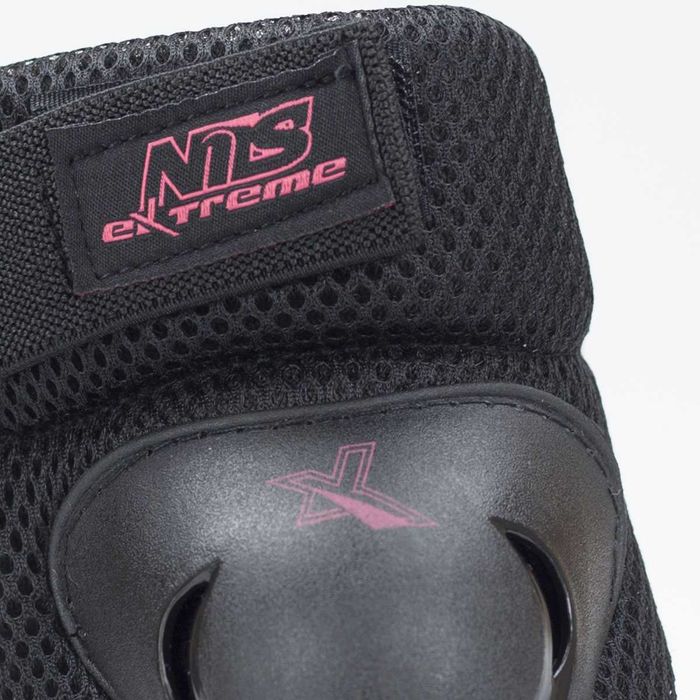 Ochraniacze na rolki hulajnogę czarno-różowe Nils Extreme H706