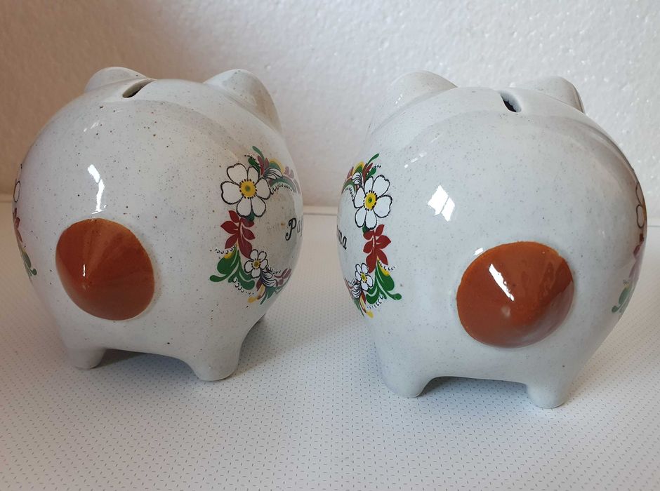 Dois porquinhos mealheiro - Piggy Bank - Anos 60