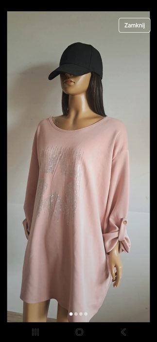Bluza  bluzka puder róż  plus size