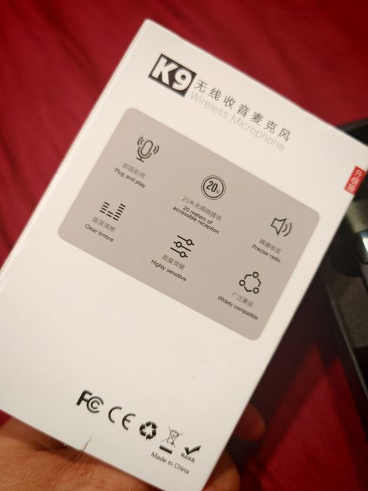 Zestaw 2 mikrofonów bezprzewodowych krawatowych K9 USB-C