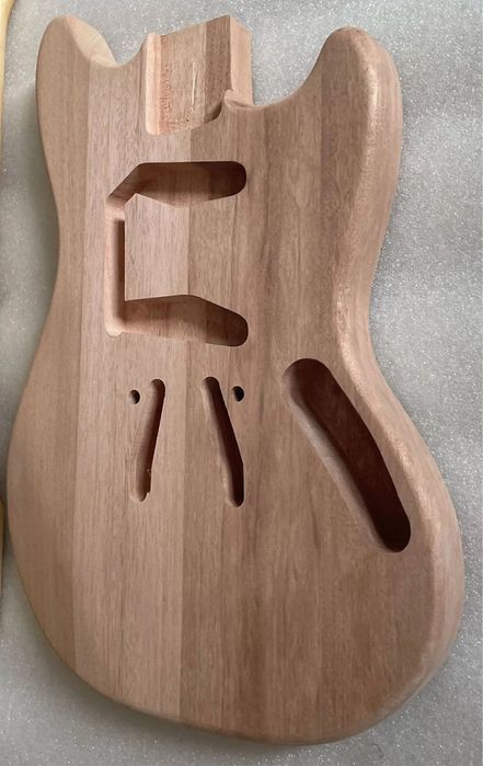Mahogany wood Fender Mustang style unfinished guitar body