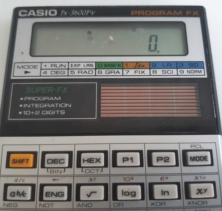 Retro Antiga Calculadora Científica Casio fx-3600Pv Solar Funcional