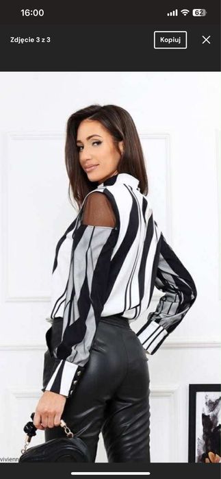 Bluzka zebra z tiulem na ramionach