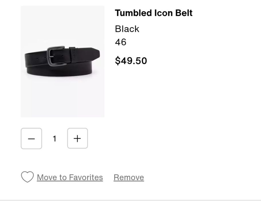 Ремінь Levis чоловічий 46/115 розмір оригінал