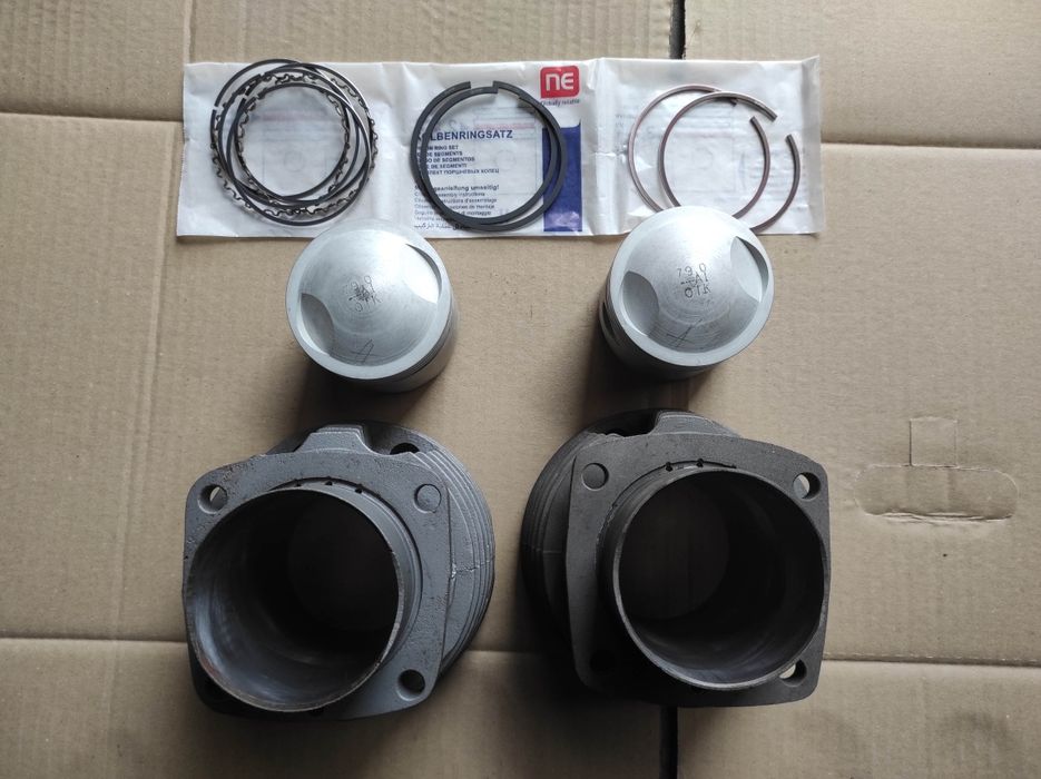 Komplet cylindry + tłoki wypukłe + pierścienie Ural benzyna E95