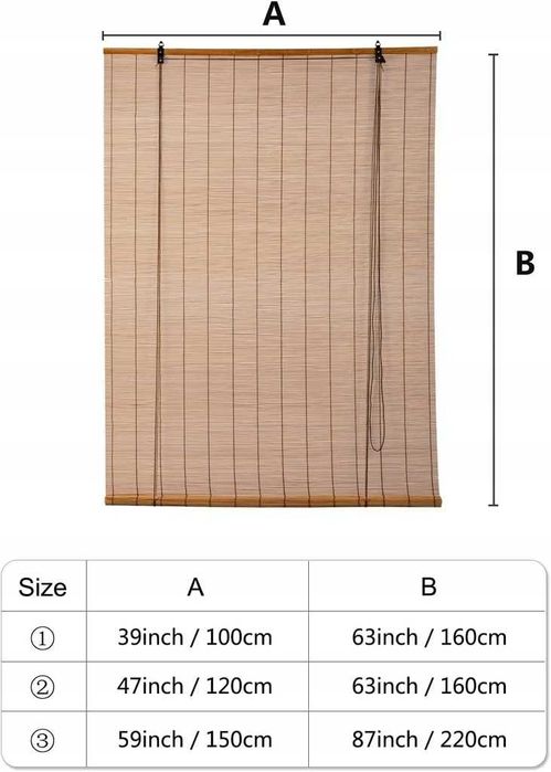 Roleta bambusowa 150x220 cm, brązowa