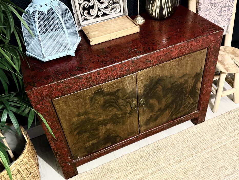 aparador, consola, louceiro, antigo, olmo, oriental, rústico