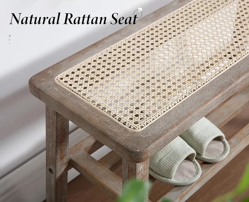 Wahson Rattan Bancada de armazenamento de entrada moderna com pernas d