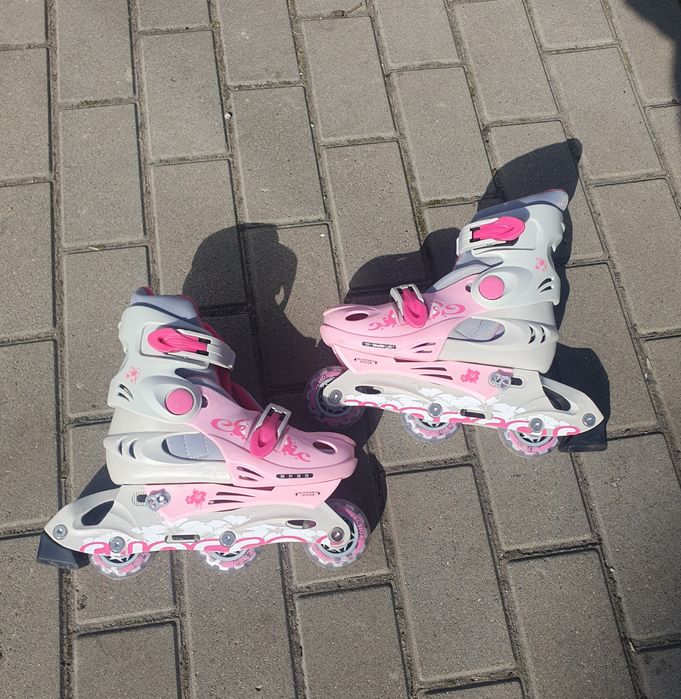 Дитячі ролики для дівчинки + захист коліна, лікті, зап'ястя