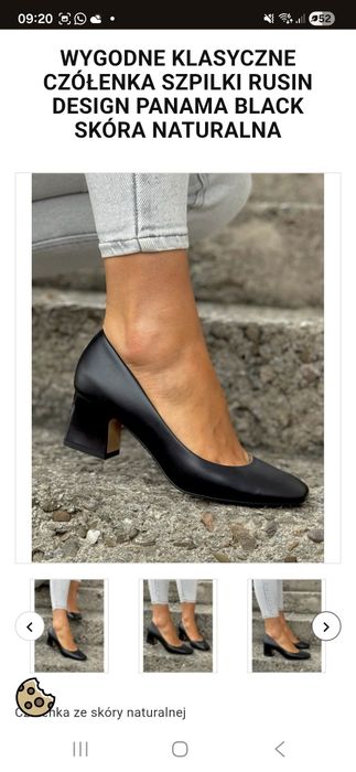 Czółenka skórzane