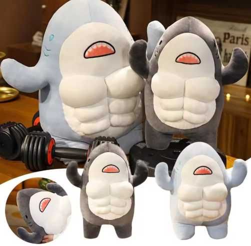 Urso/leão/tubarão de pelúcia musculado com 8 abs NOVO ENTREGA GRÁTIS