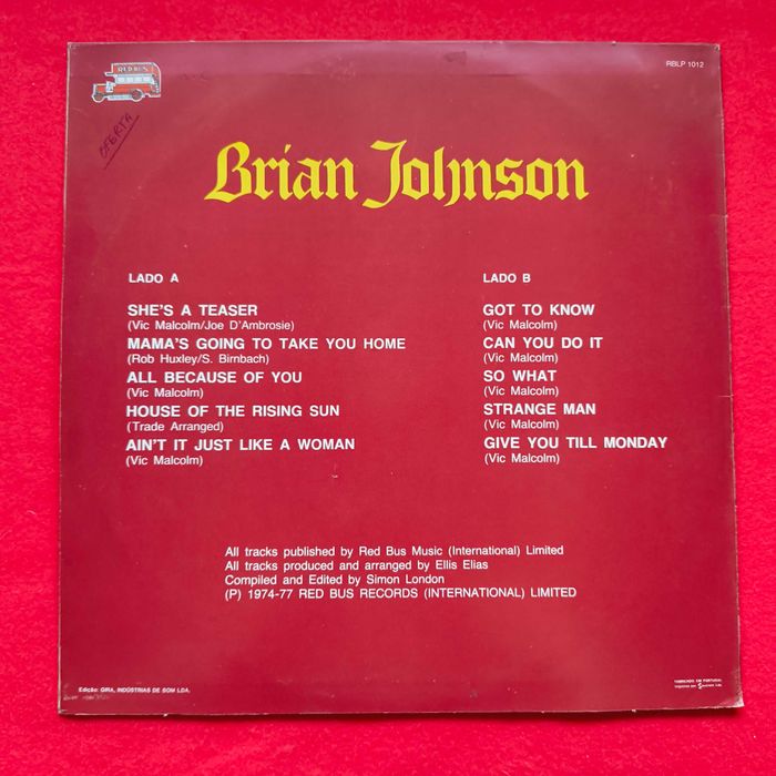 Brian Johnson House Of The Rising Sun Vinil