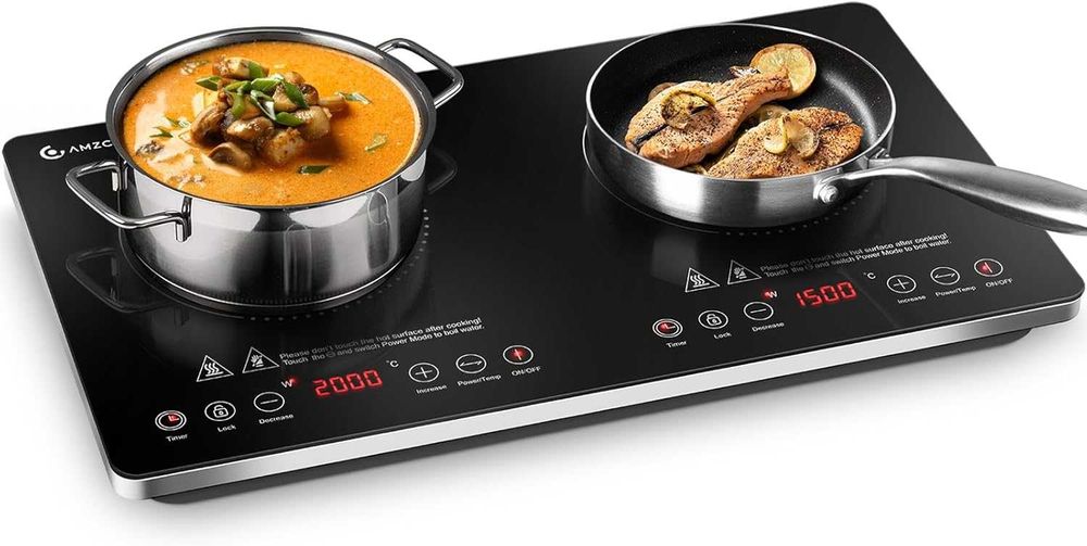 Płyta indukcyjna AMZCHEF 2-palnikowa 3500W z regulacją mocy i timerem 4h
