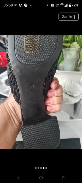 Buty klapki damskie 39 ażurek