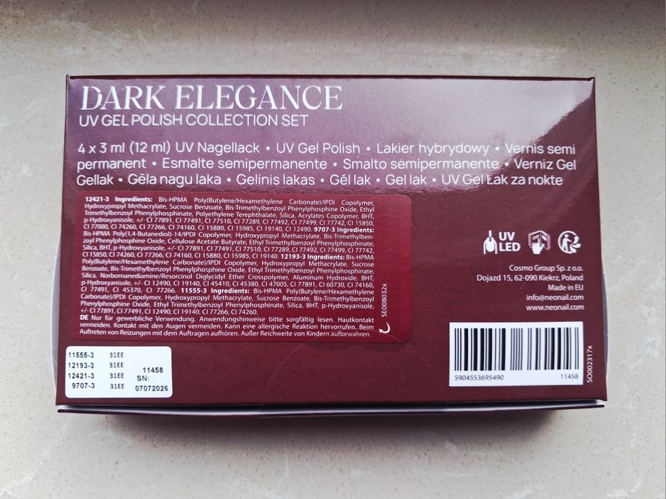 NOWE Lakiery hybrydowe Neonail zestaw Dark Elegance
