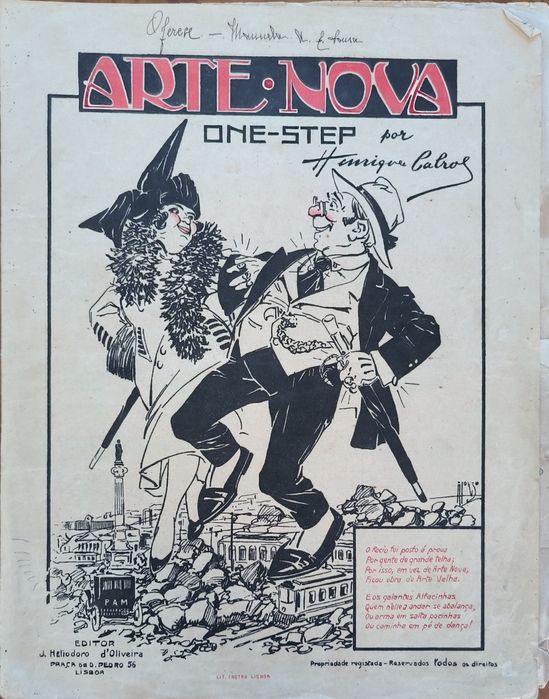 Partitura Antiga "Arte Nova" - One-Step de Henrique Calvet (Rara)