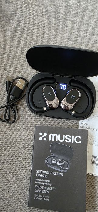 Słuchawki powietrzne XMUSIC XWS550K Czarny NOWE
