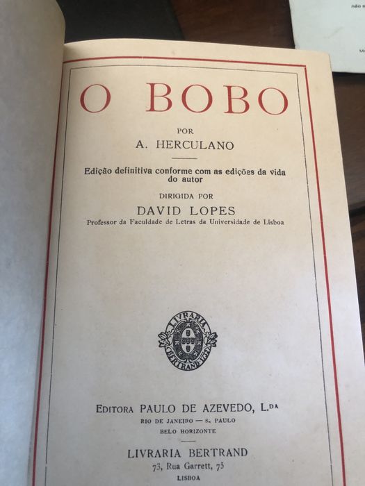 Livro O Bobo de Alexandre Herculano