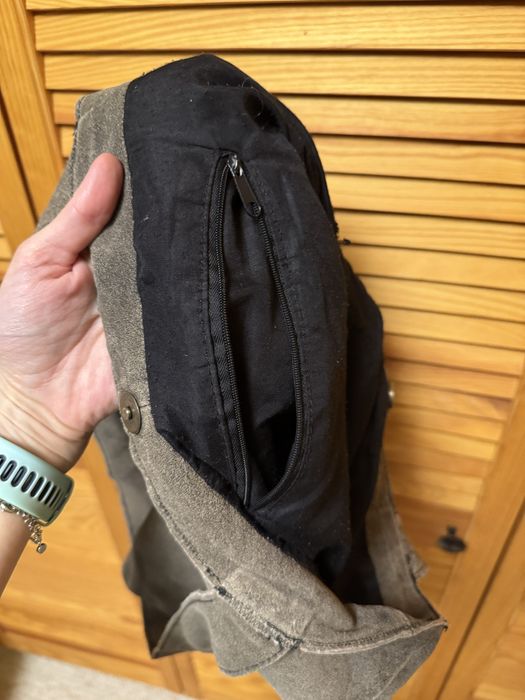 Skórzana torba shopper khaki duża