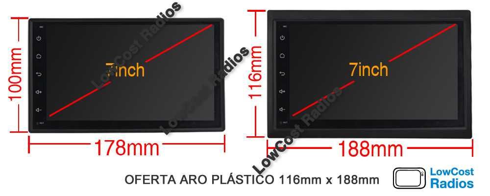 Rádio GPS 2DIN 7" Universal • ANDROID 15 • USB • Mãos livres • Ficha ISO | CARPLAY • ANDROID AUTO