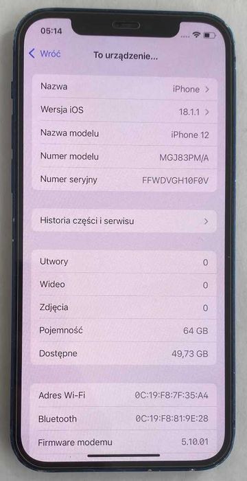 Iphone 12 64GB Niebieski