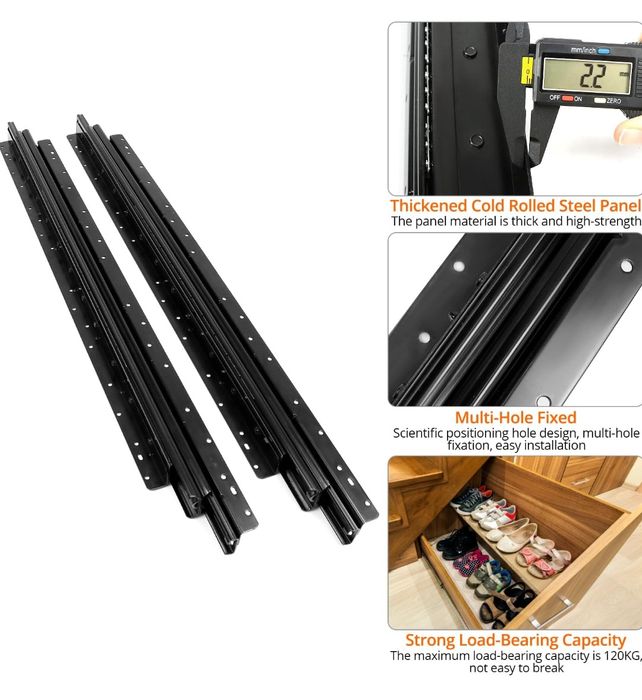 Prowadnice szuflad QWORK Heavy Duty, od  800 do  1850mm