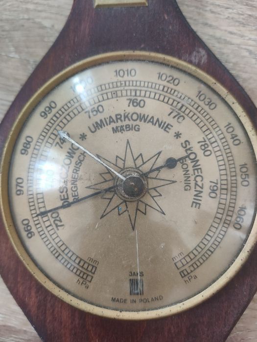 Zabytkowy termometr, barometr