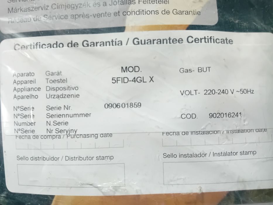Placa de Fogão Fagor a gás butano  NOVO